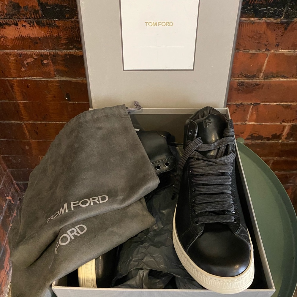 Tom Ford Russell Leather High-top Sneaker